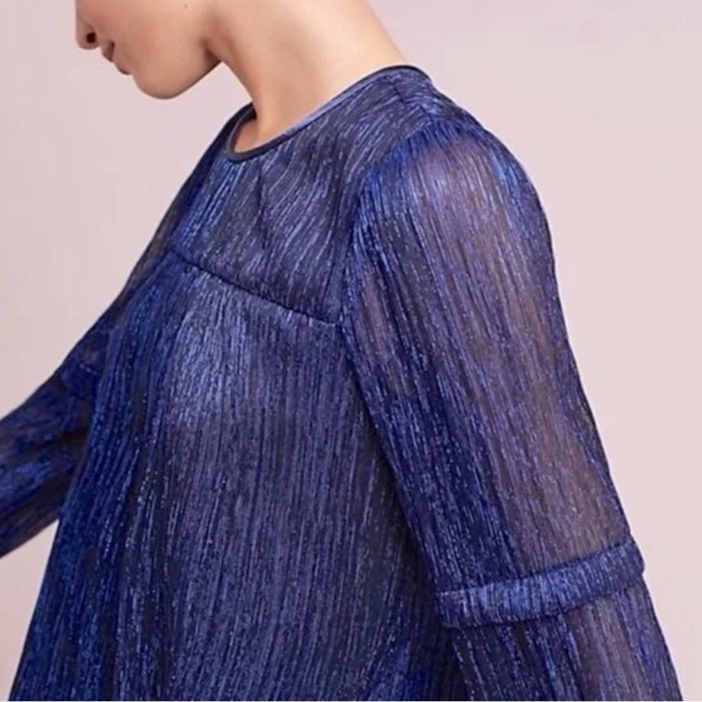 Moulinette Soeurs by Anthropologie Royal Blue metallic Blouse